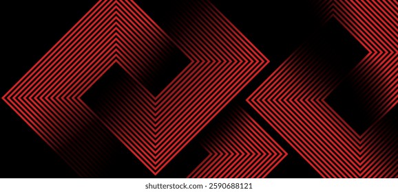 Dark black abstract background with geometric glowing lines design background vector illustration. Futuristic technology Luxury pattern. Perfect for modern projects, business,poster, banner.