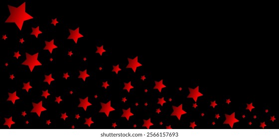 Dark black abstract background with glowing gradient red colour Stars pattern vector illustration eps10 .