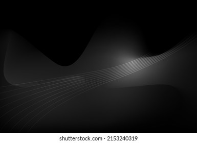 Dark black abstract background graphic shiny design vector