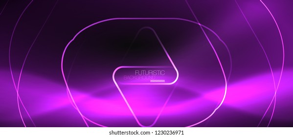 Dunkel schwarz abstrakter Hintergrund mit Neon-Farben und -Linien, Vektordesign