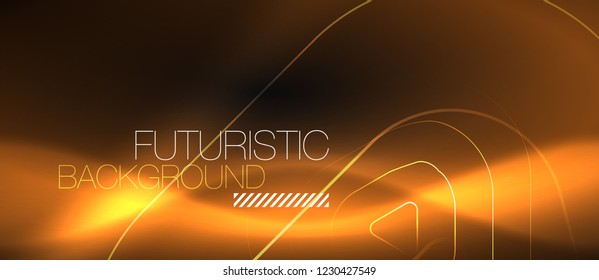 Dunkel schwarz abstrakter Hintergrund mit Neon-Farben und -Linien, Vektordesign