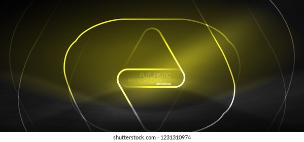 Dunkel schwarz abstrakter Hintergrund mit Neon-Farben und -Linien, Vektordesign