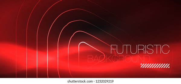 Dark black abstract background with neon colors and lines, vector design