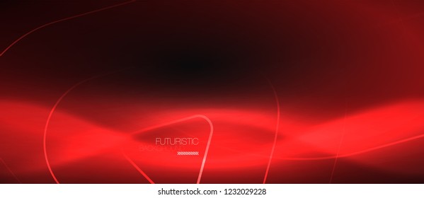 Dark black abstract background with neon colors and lines, vector design