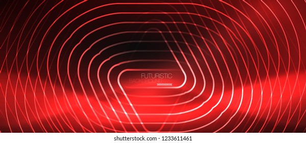 Dark black abstract background with neon colors and lines, vector design