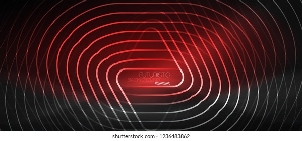 Dark black abstract background with neon colors and lines, vector design