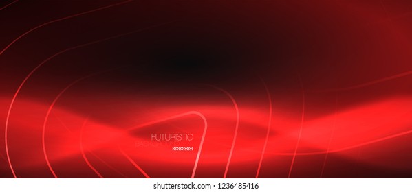 Dark black abstract background with neon colors and lines, vector design