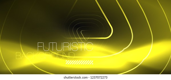 Fondo abstracto negro oscuro con colores y líneas de neón, diseño vectorial