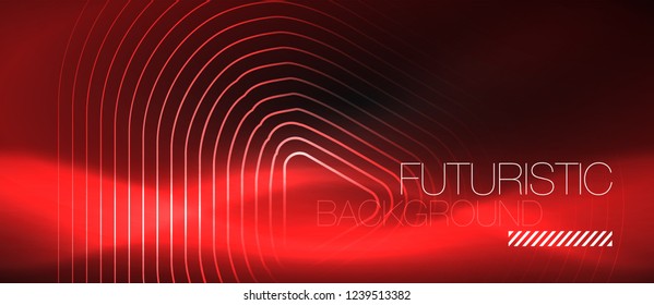 Fondo abstracto negro oscuro con colores y líneas de neón, diseño vectorial