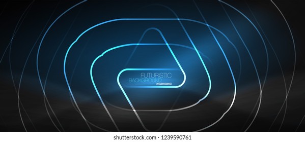 Dark black abstract background with neon colors and lines, vector design