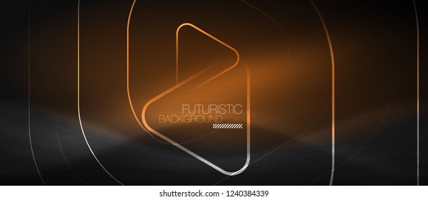 Dark black abstract background with neon colors and lines, vector design