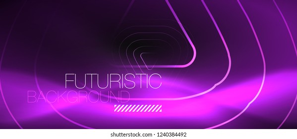 Dunkel schwarz abstrakter Hintergrund mit Neon-Farben und -Linien, Vektordesign
