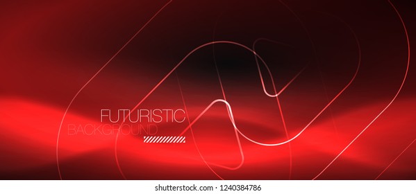 Dark black abstract background with neon colors and lines, vector design