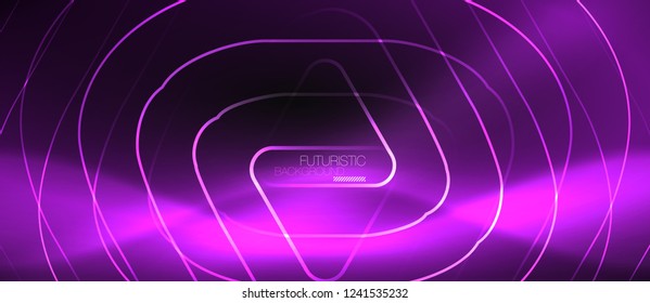 Fondo abstracto negro oscuro con colores y líneas de neón, diseño vectorial