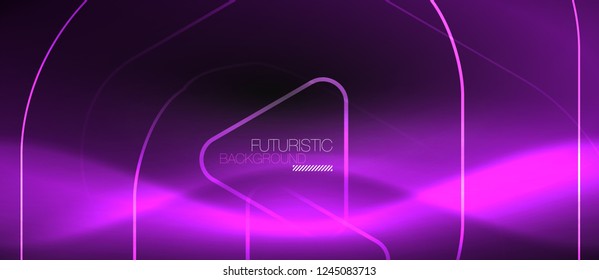 Dunkel schwarz abstrakter Hintergrund mit Neon-Farben und -Linien, Vektordesign
