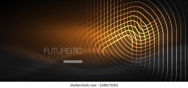 Dunkel schwarz abstrakter Hintergrund mit Neon-Farben und -Linien, Vektordesign