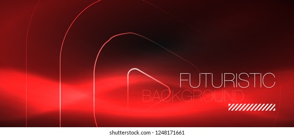 Fondo abstracto negro oscuro con colores y líneas de neón, diseño vectorial
