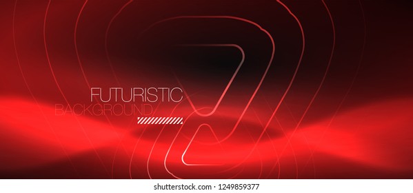 Dark black abstract background with neon colors and lines, vector design