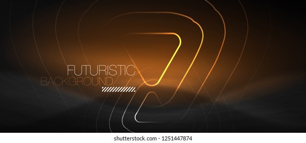 Dunkel schwarz abstrakter Hintergrund mit Neon-Farben und -Linien, Vektordesign