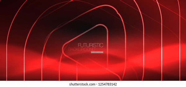 Dark black abstract background with neon colors and lines, vector design