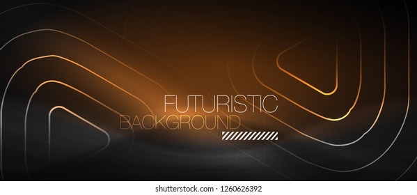 Fundo abstrato preto escuro com cores e linhas neon, design vetorial