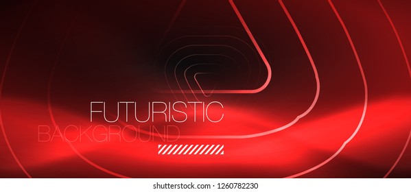 Dark black abstract background with neon colors and lines, vector design