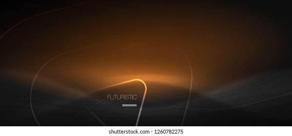 Dark black abstract background with neon colors and lines, vector design