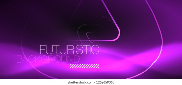 Dunkel schwarz abstrakter Hintergrund mit Neon-Farben und -Linien, Vektordesign