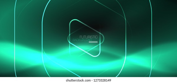 Dunkel schwarz abstrakter Hintergrund mit Neon-Farben und -Linien, Vektordesign