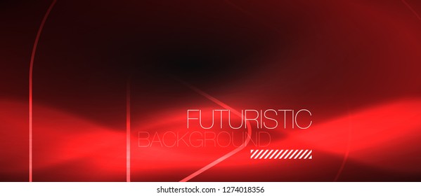 Dark black abstract background with neon colors and lines, vector design