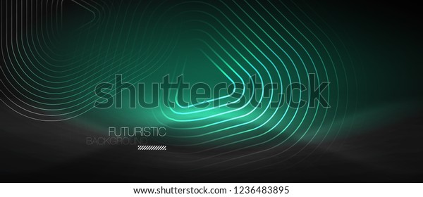Dark Black Abstract Background Neon Colors Stock Vector (Royalty Free
