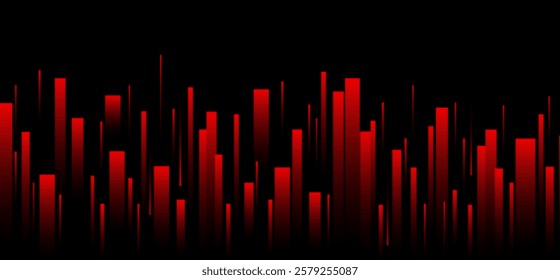 Dark black abstract background with red glowing diagonal shapes lines, dynamic shapes composition design background vector illustration.