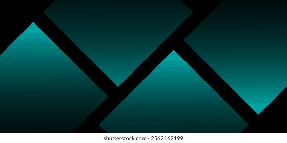 Dark black abstract background with sky blue colour geometric glowing square shapes pattern vector illustration.