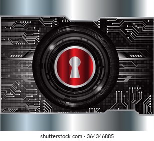 dark black Abstract digital conceptual technology security background with lock. computer technology website internet web. infographics. scan virus. PC. key. Circuit