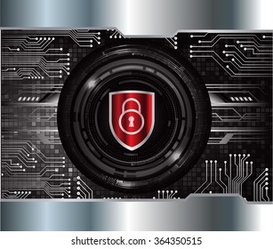 dark black Abstract digital conceptual technology security background with lock. computer technology website internet web. infographics. scan virus. PC. key. Circuit