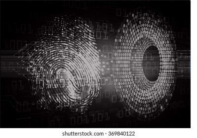 dark black Abstract digital conceptual technology security background with lock. computer technology website internet web. infographics. fingerprint. Finger-print scanning