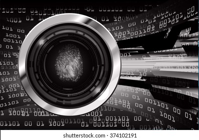 dark black Abstract digital conceptual technology security background with lock. computer technology website internet web. infographics. fingerprint. Finger-print scanning. Hand print.