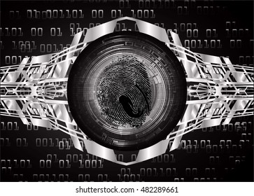 dark black Abstract digital conceptual technology security background with  fingerprint. Finger-print scanning. Hand print.