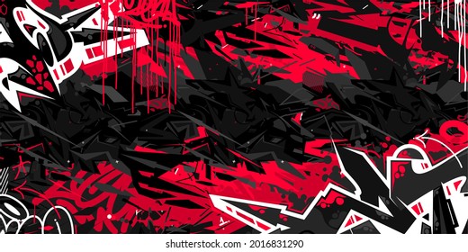 Dark Black Abstract Flat Urban Street Art Graffiti Style Vector Illustration Template Background Art