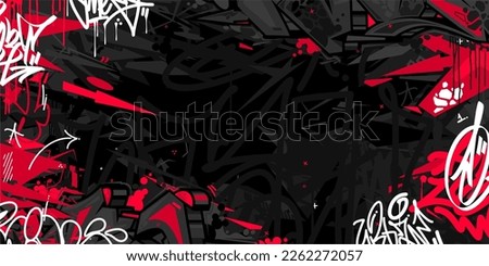 Dark Black Abstract Flat Urban Street Art Graffiti Style Vector Illustration Template Background Art