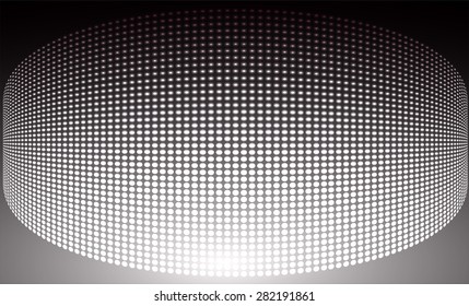 Dark black Abstract light lamps background for Technology computer graphic website internet and business.. Screen on stage. Vector illustration. Spot Effect. neon. point. dot