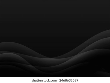 Fondo de onda abstracto negro oscuro