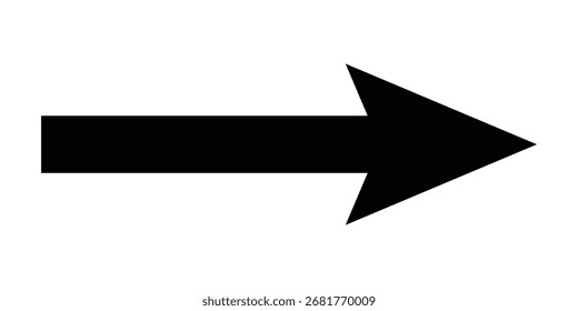 Ícone de seta preta escura definido em fundo branco. Ícone de ponta de seta gráfica longa em página branca isolada. Ícones da Web vetoriais apontados com uma seta. 