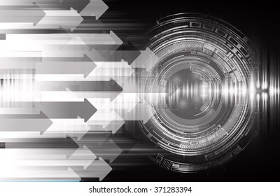 dark black arrow Light Abstract Technology background for computer graphic website internet and business. circuit. illustration.digital.infographics. binary code. zero one. eye scan virus vector