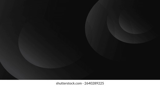Dark black background abstract 3D geometric with wave effect decoration. Vector illustration
