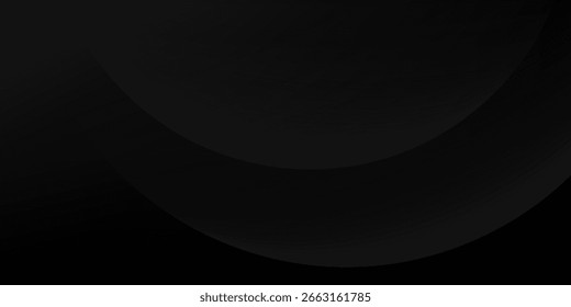 Dark black background abstract 3D geometric with wave effect decoration. Vector illustration