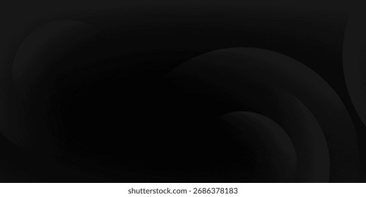 Fondo negro oscuro abstracto geométrico 3D con decoración de efecto de onda. Ilustración vectorial