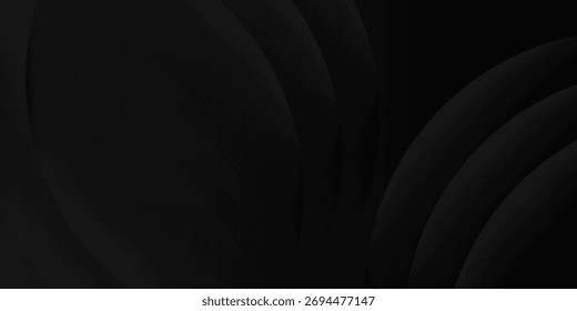Dark black background abstract 3D geometric with wave effect decoration. Suit for banner, web, poster, pamflet, brochure and presentation