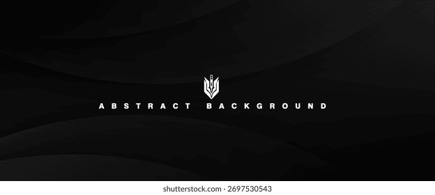 Fondo negro oscuro abstracto geométrico 3D con decoración de efecto de onda. efecto de fondo negro.
