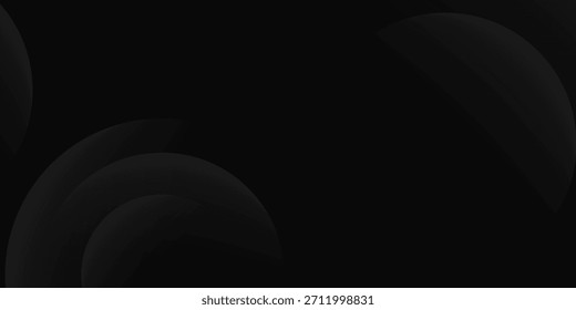 Fondo negro oscuro abstracto geométrico 3D con decoración de efecto de onda. Ilustración vectorial
